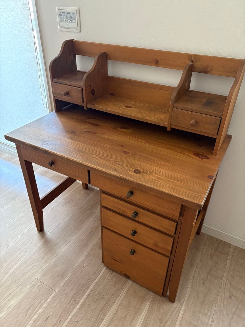 amy【モビリグランデ】ナチュラルウッドデスク 引き出し付き
