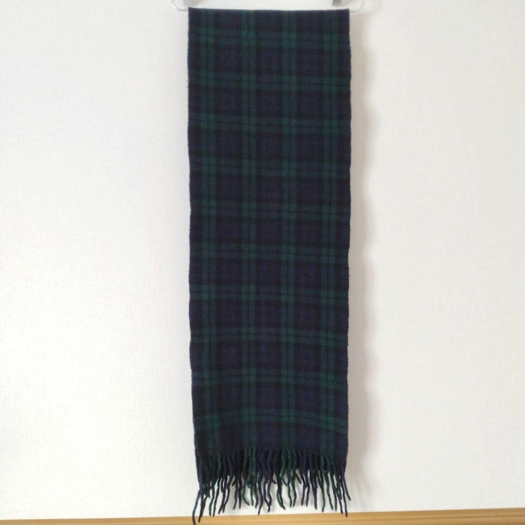 コムデギャルソンオム 縮絨 ウール マフラー ストール タータンチェック 緑 紺
