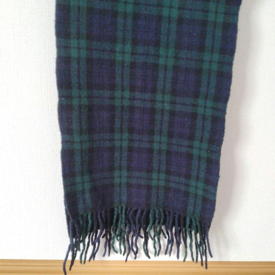 コムデギャルソンオム 縮絨 ウール マフラー ストール タータンチェック 緑 紺