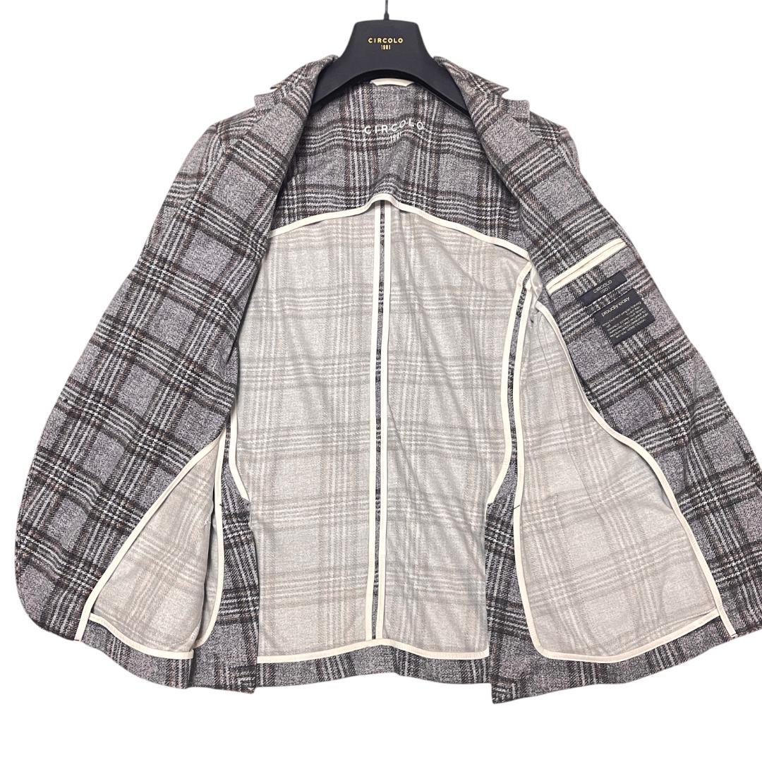 チルコロ テーラードジャケット ストレッチコットン 50 チェック 美品 春秋