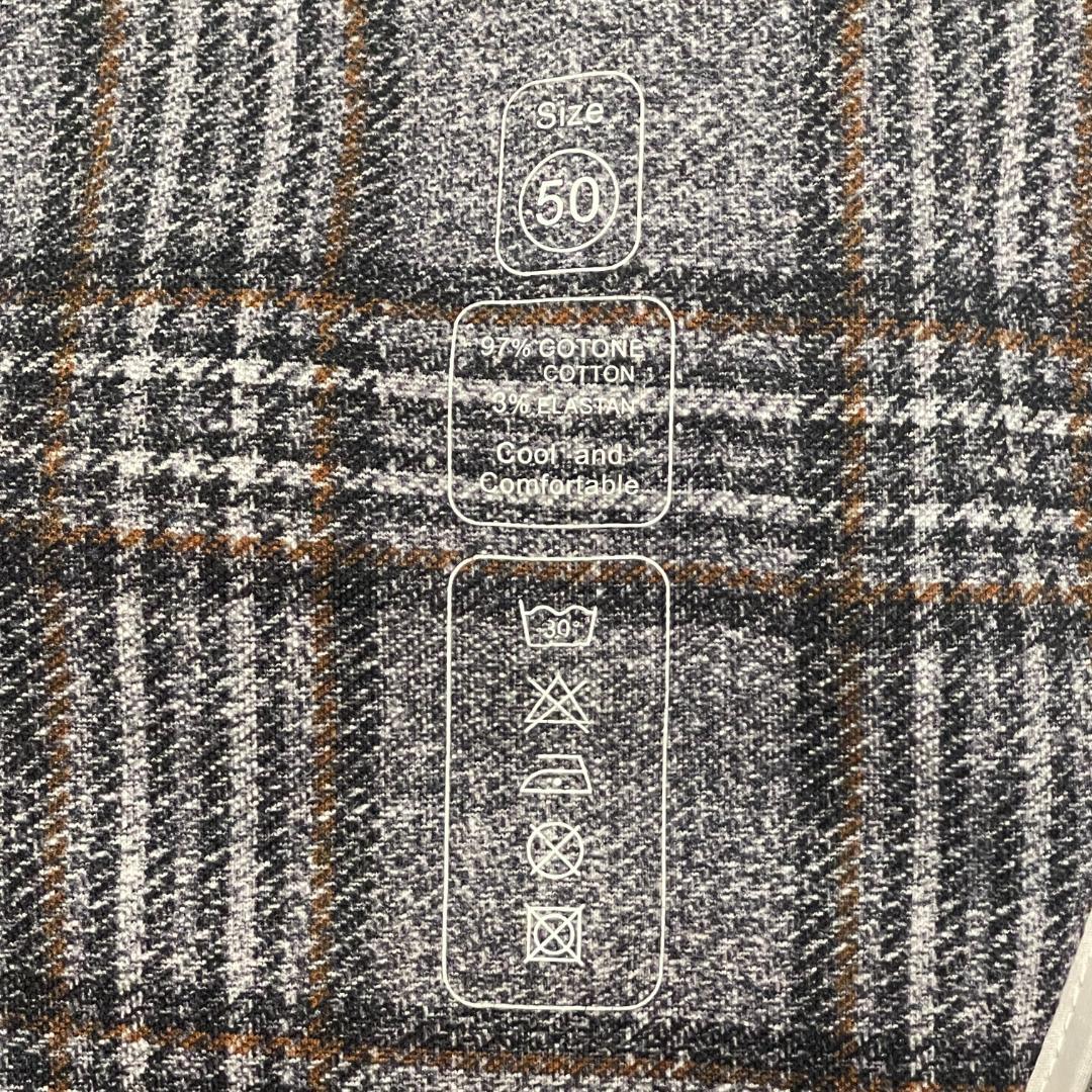 チルコロ テーラードジャケット ストレッチコットン 50 チェック 美品 春秋