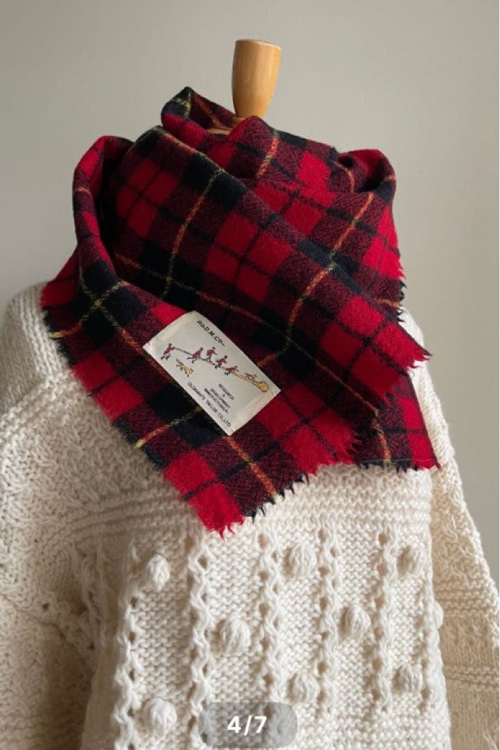 R&D.M.Co- オールドマンズテーラー ウールタータンチェック　マフラー