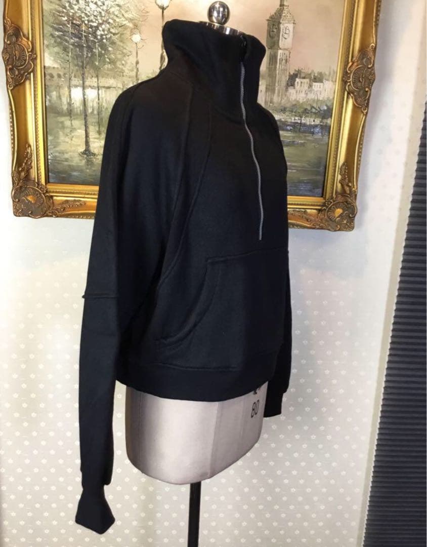 Lululemon ブラック サイズ4️⃣ ハイネック ジップアップ パーカー