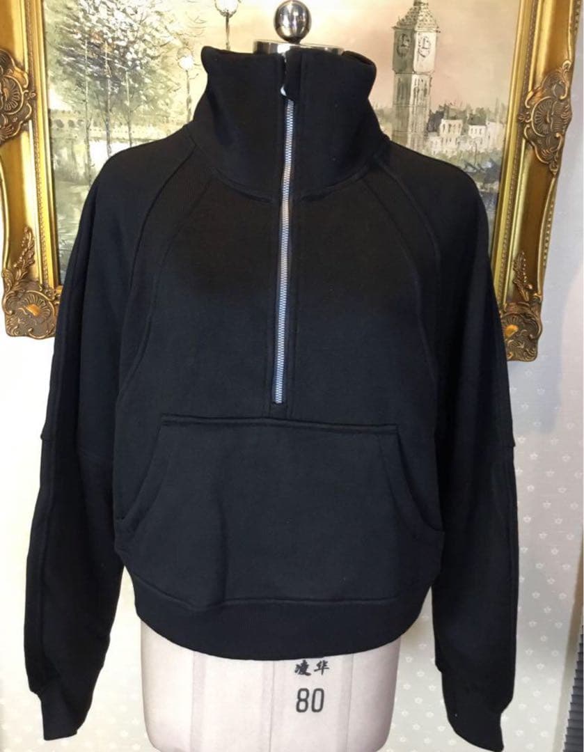 Lululemon ブラック サイズ4️⃣ ハイネック ジップアップ パーカー