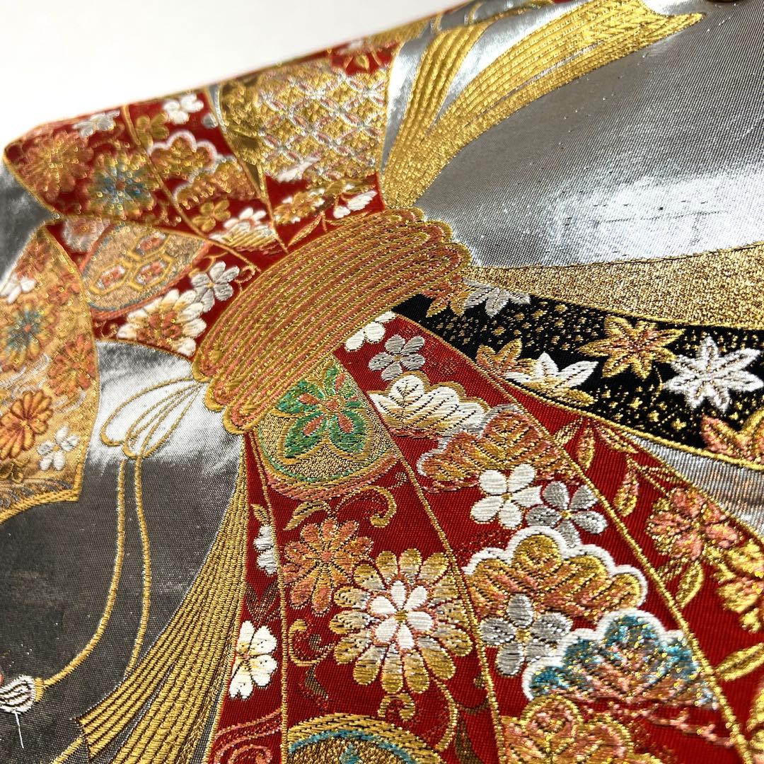 341 振袖フルセット 正絹 赤 黒 金 絞り 辻が花 金彩 駒刺繍 染め分け