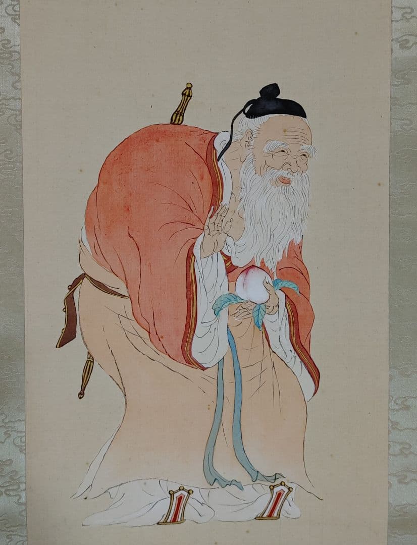 中村左洲　東方朔図　掛軸