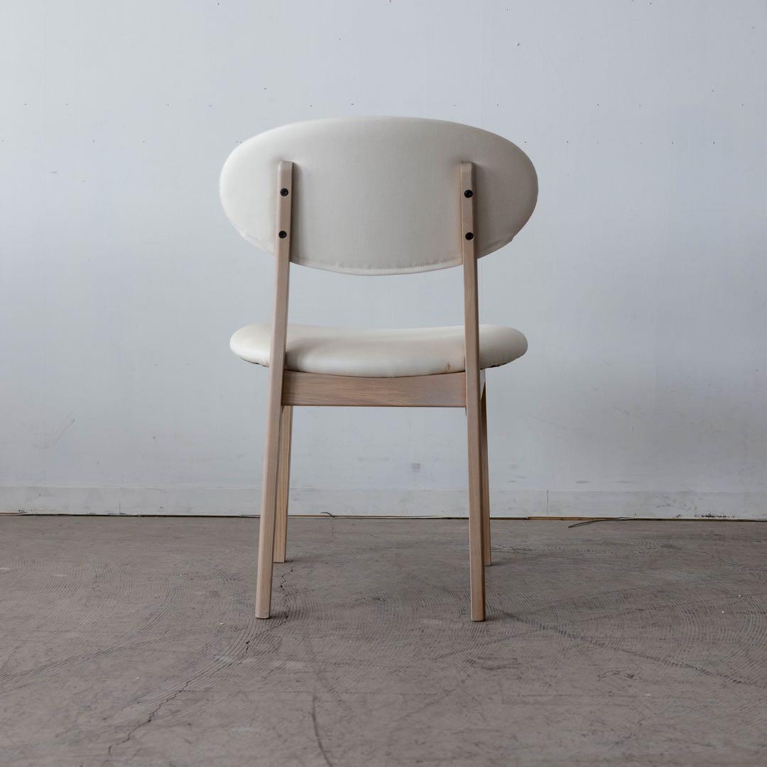 くろ　ダイニングチェア アッシュ材　ホワイトウォッシュ色