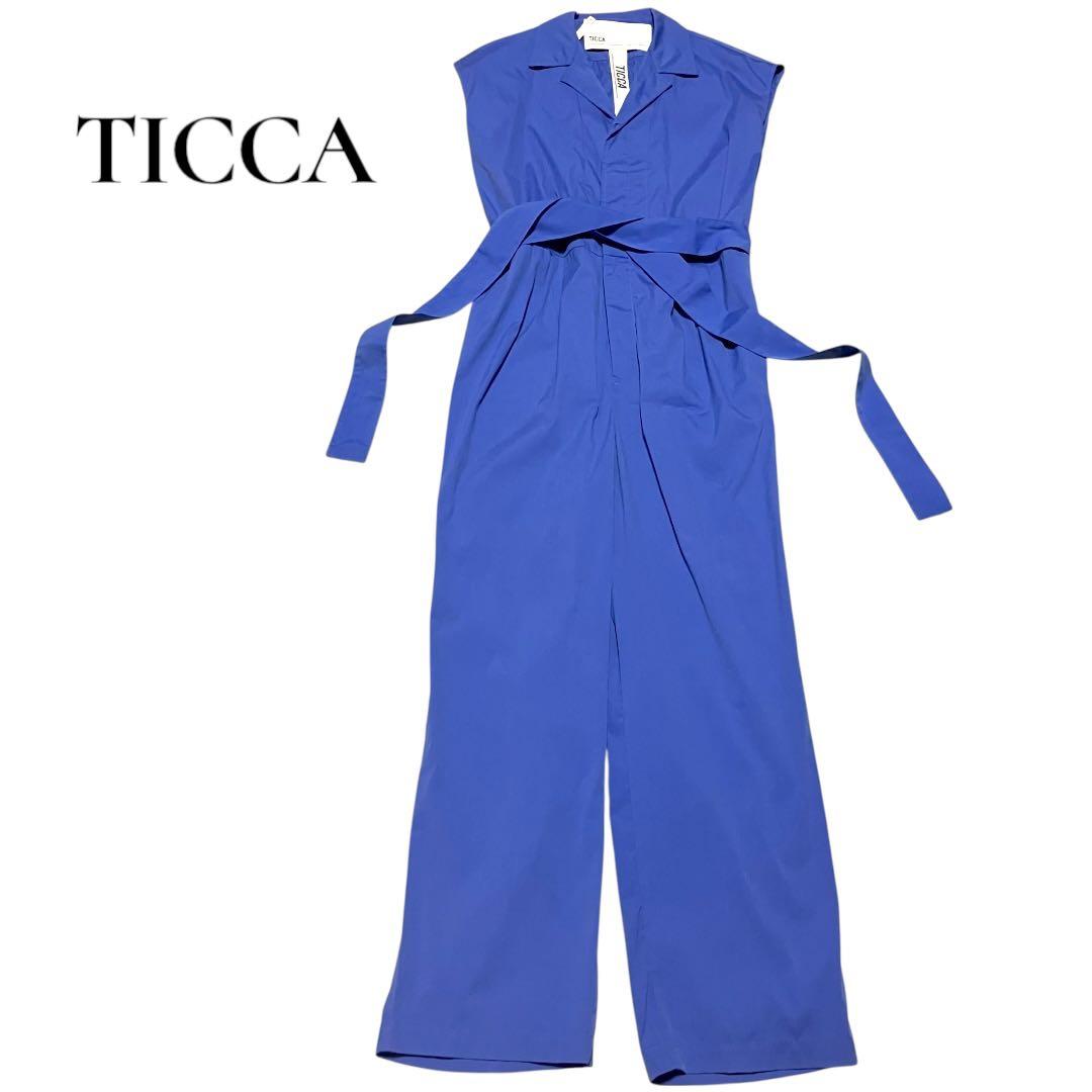 ティッカ フレンチスリーブ シャツ　オールインワン　コンビネゾン　ベルト付き