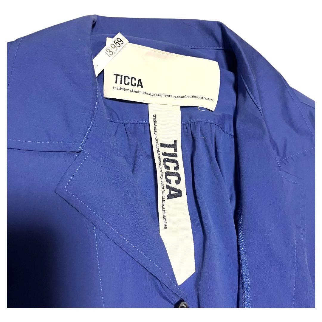 ティッカ フレンチスリーブ シャツ　オールインワン　コンビネゾン　ベルト付き