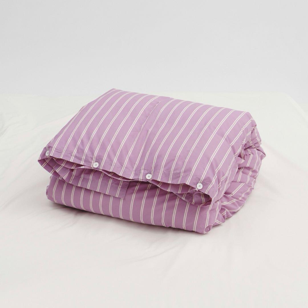 テクラ　布団カバー　ダブルサイズ　MALLOW PINK STRIPES