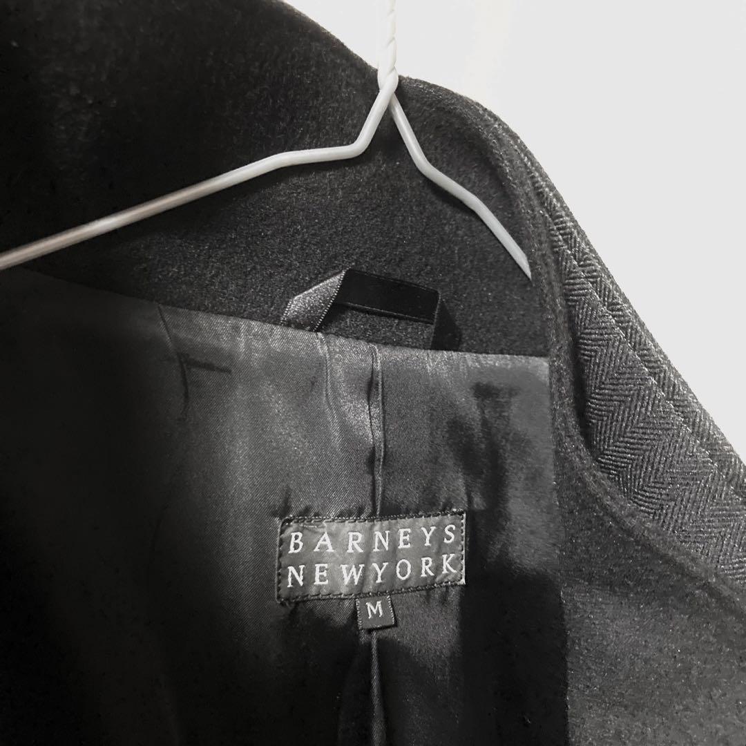 超美品 バーニーズニューヨーク ウール カシミヤ混 コート ビジネスコート 黒