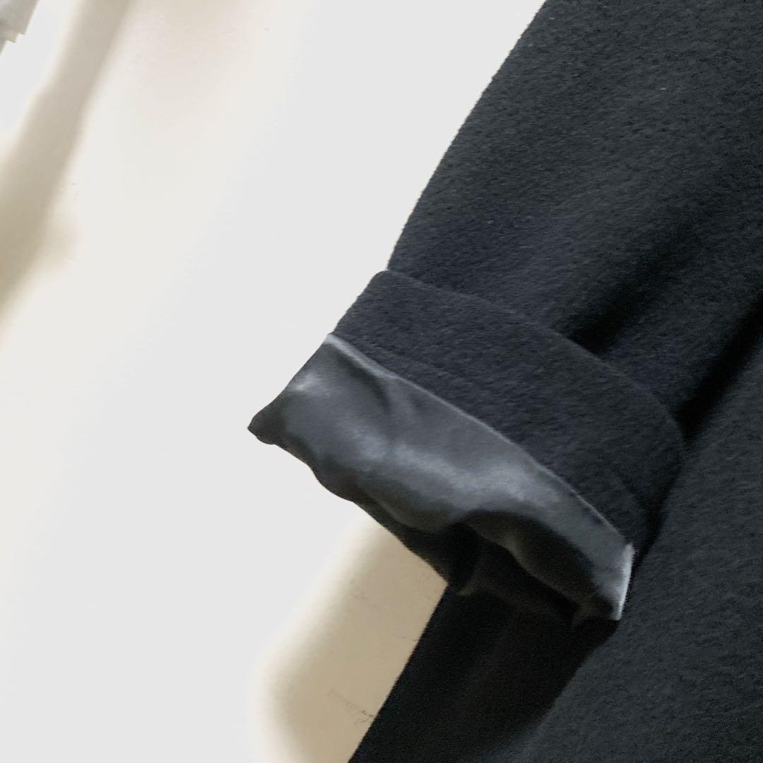 超美品 バーニーズニューヨーク ウール カシミヤ混 コート ビジネスコート 黒