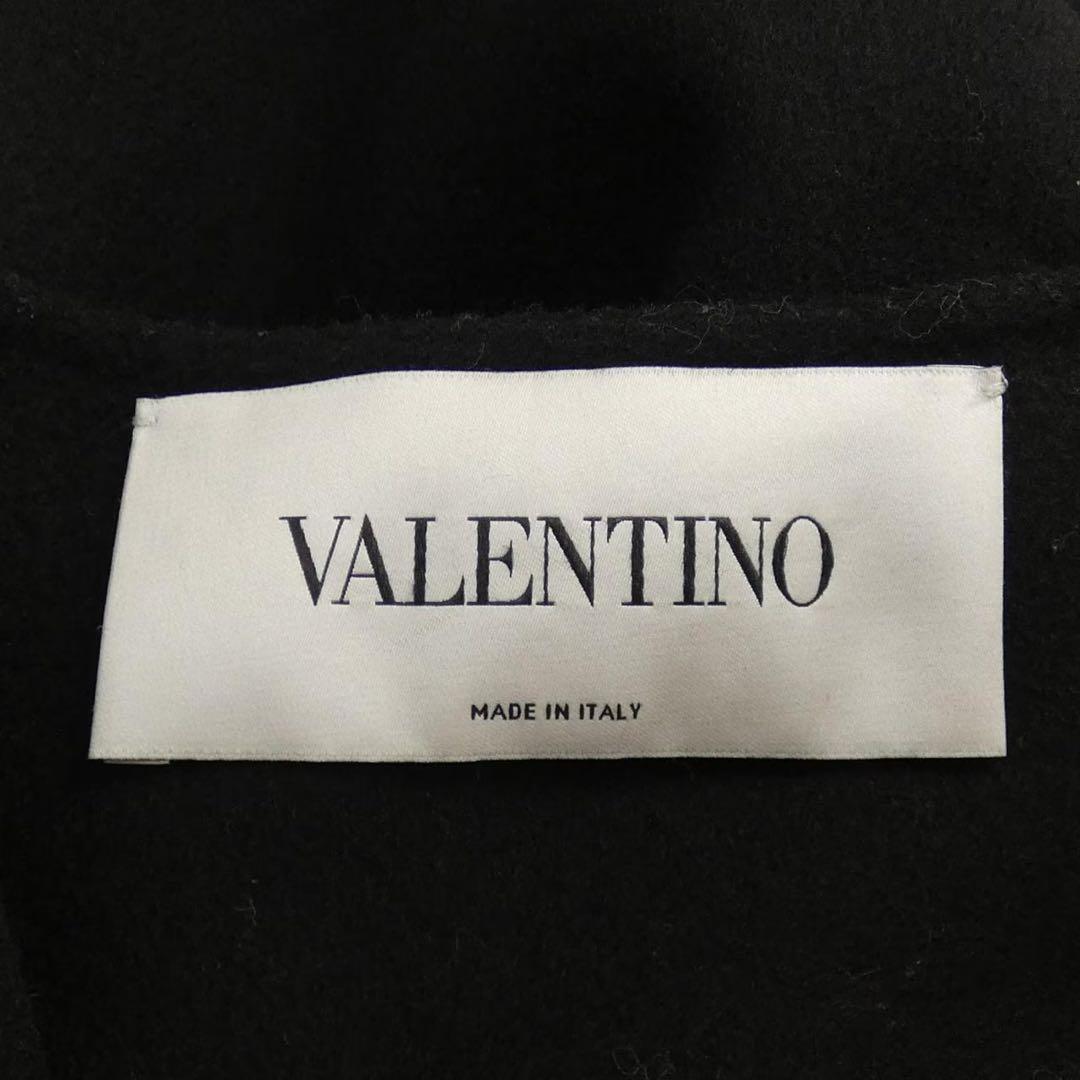 VALENTINO ラッフルフリル ケープコート ブラック　38