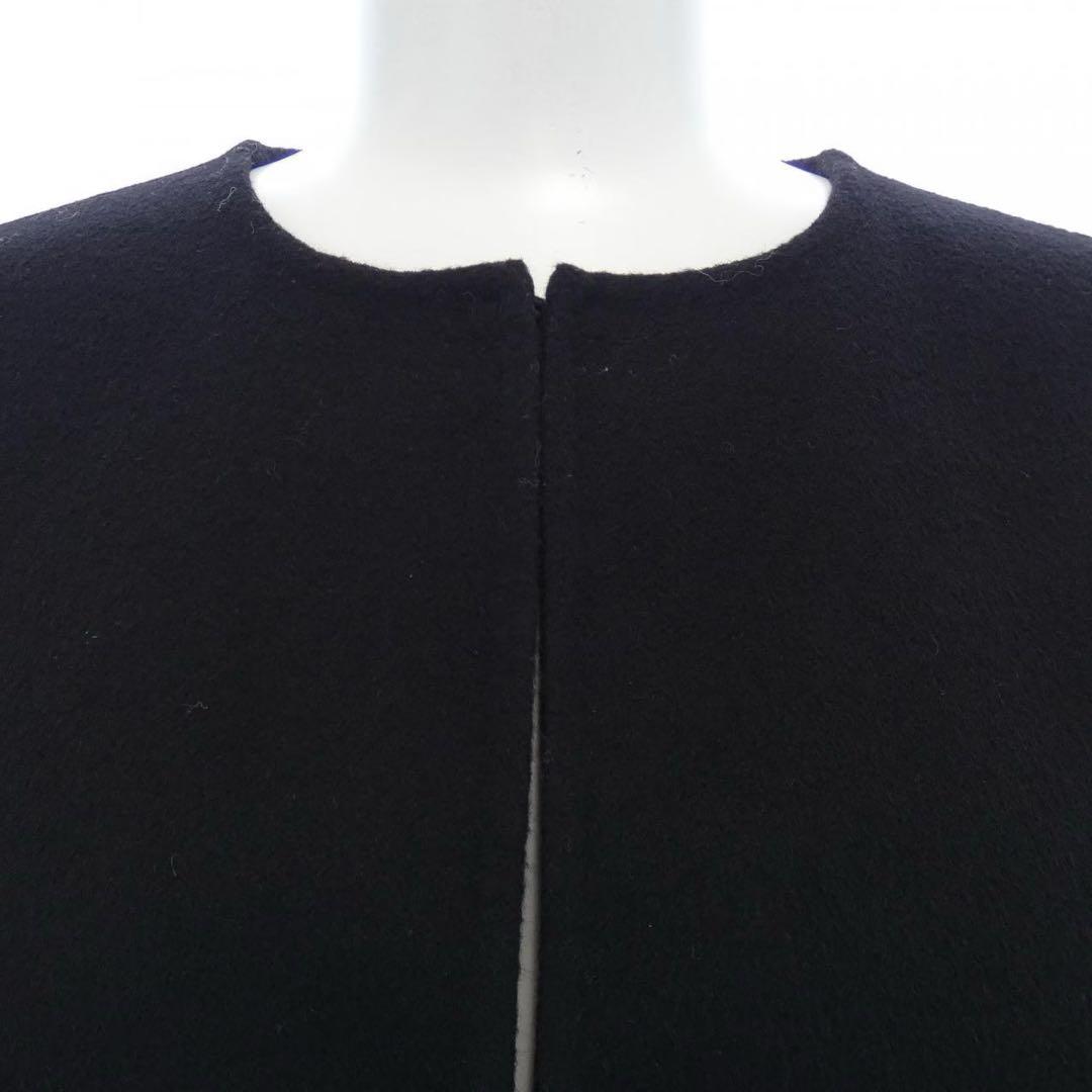 VALENTINO ラッフルフリル ケープコート ブラック　38