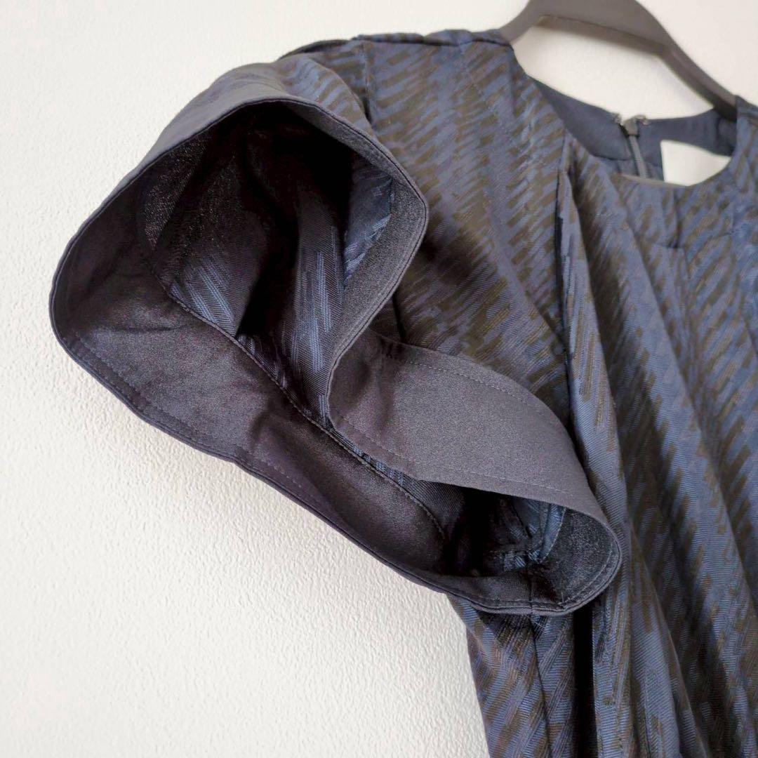 3.1フィリップリム 24AW 半袖 ワンピース ドレス ジャガード 紺色 2