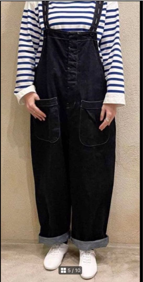 父*を様 ネストローブ nest Robe UpcycleLino デニムサロペ