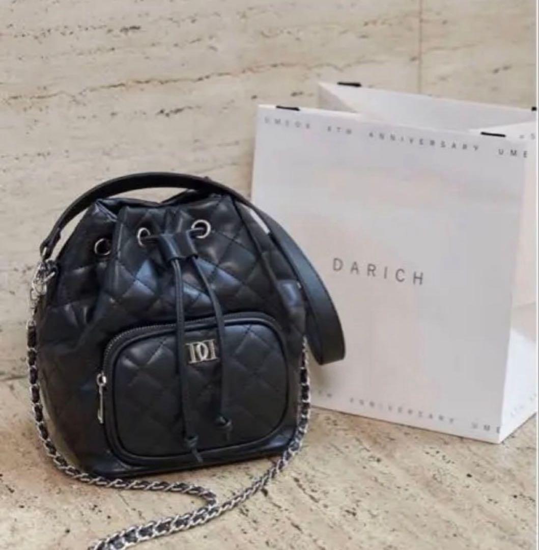 ダーリッチ Darichノベルティ キルティングバッグ ブラック BLACK