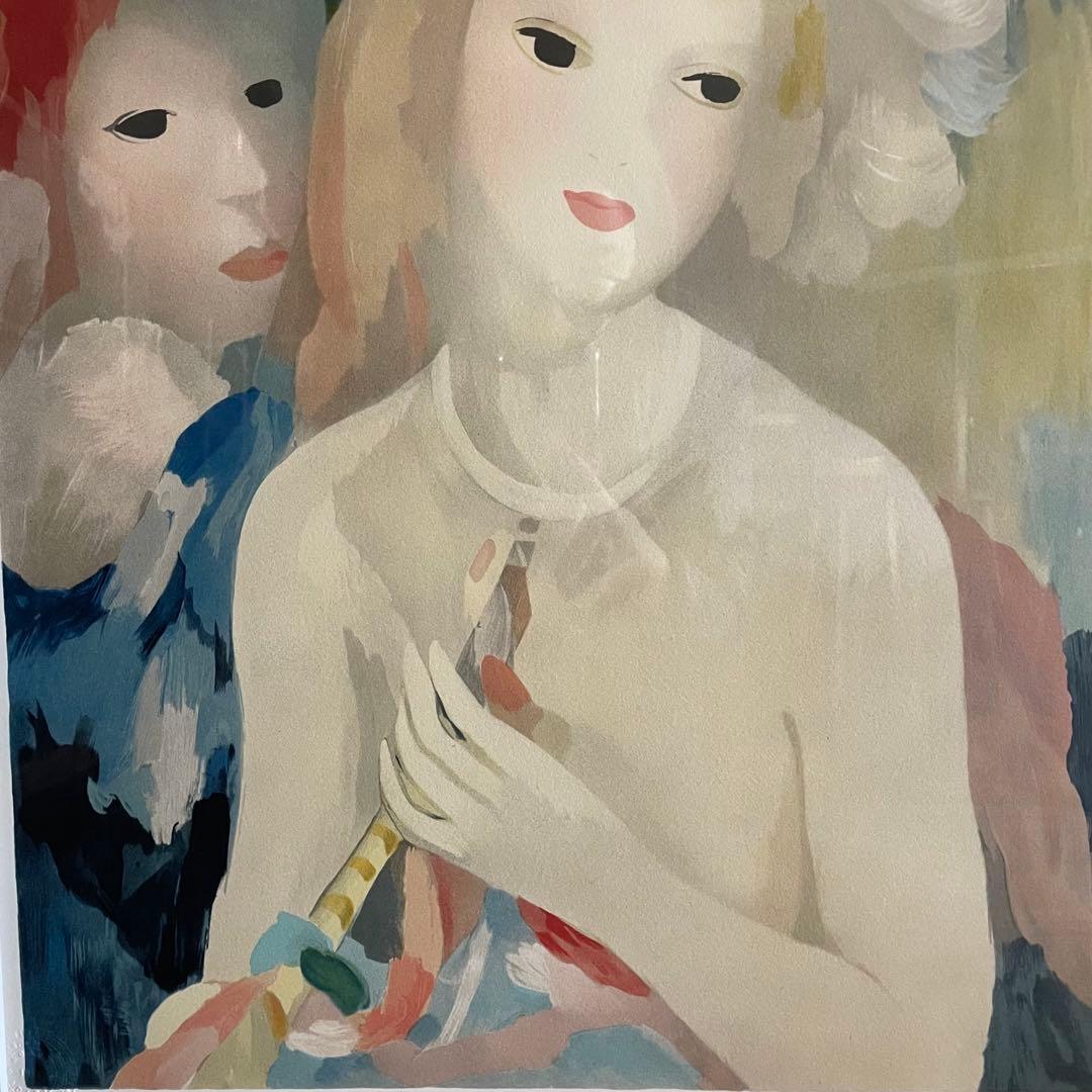 マリー・ローランサン「笛を持つ少女」リトグラフ　9/25 25.3.8−2