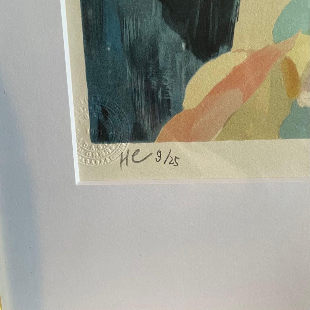 マリー・ローランサン「笛を持つ少女」リトグラフ　9/25 25.3.8−2