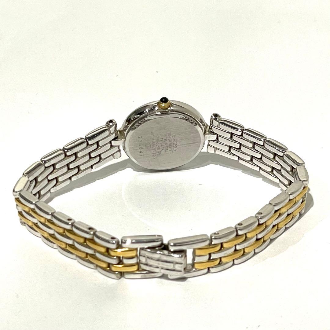 ★セイコー エクセリーヌ 1F20-0J50 シェル文字盤 腕時計 現状品