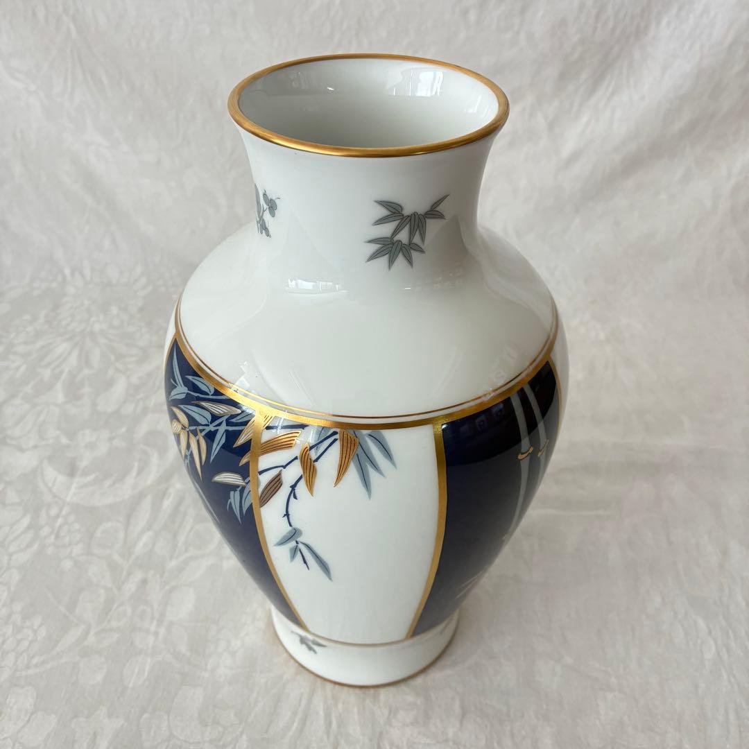 【大倉陶園】フランクリン ポーセリン 四君子之内 竹 花瓶