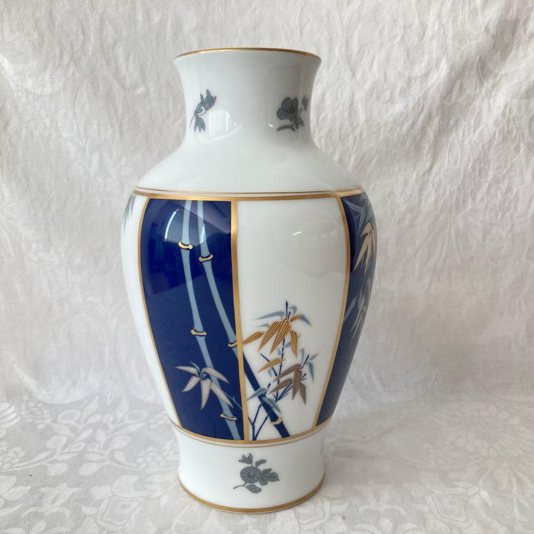 【大倉陶園】フランクリン ポーセリン 四君子之内 竹 花瓶