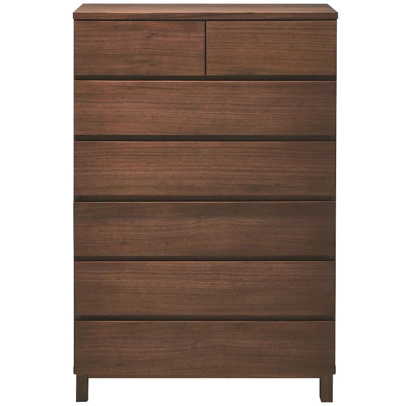 【ぽちまる】無印良品 ６段 ダークブラウン ナチュラル ハイチェスト