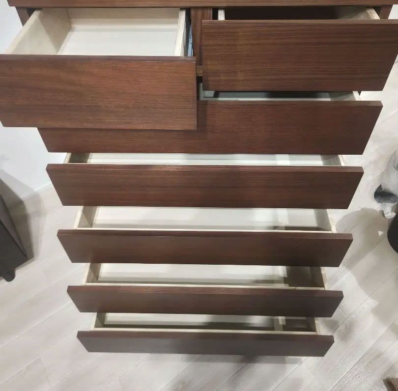 【ぽちまる】無印良品 ６段 ダークブラウン ナチュラル ハイチェスト