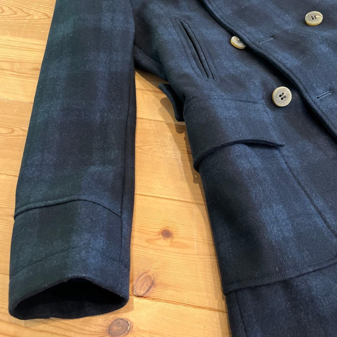 CAMPLIN イタリア製ウールピーコート チェック