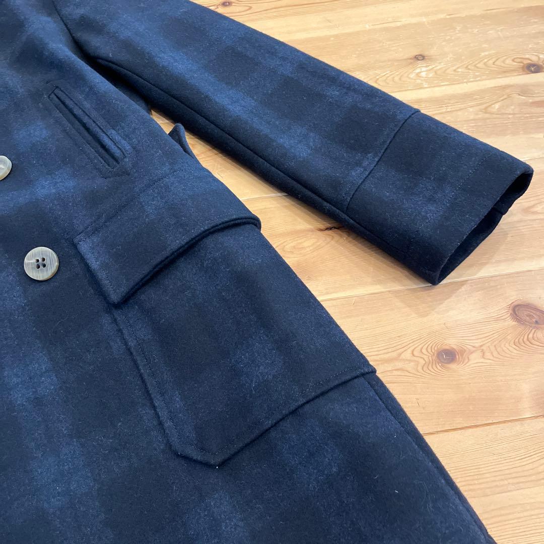 CAMPLIN イタリア製ウールピーコート チェック