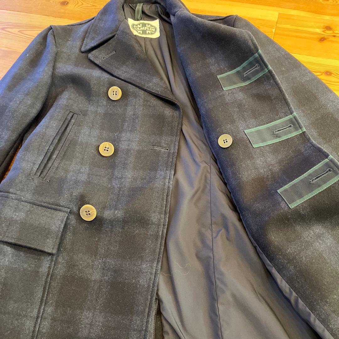 CAMPLIN イタリア製ウールピーコート チェック