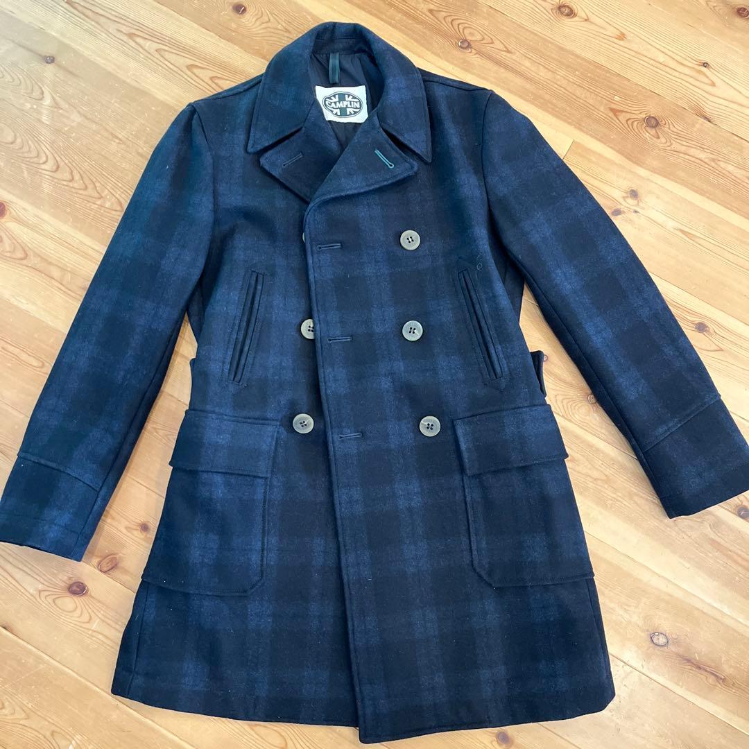 CAMPLIN イタリア製ウールピーコート チェック
