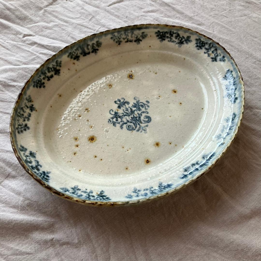 【新品未使用】コウホ窯　市野吉記　楕円プレート　オーバルプレート②