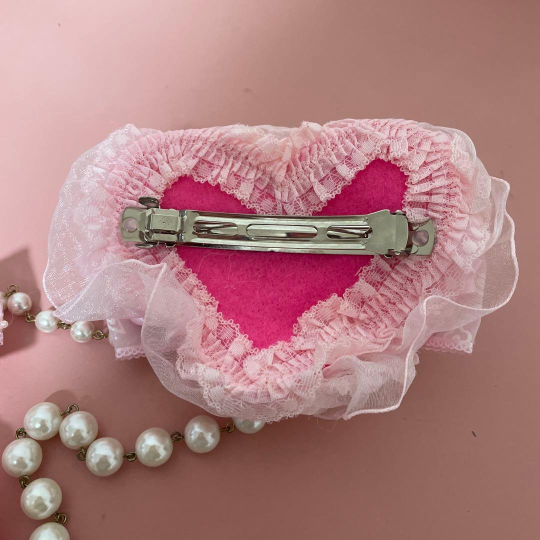 ラパフェ⭐︎バラとピンクレースリボンの姫系髪飾り⭐︎美品⭐︎姫ギャル⭐︎コスプレ小物