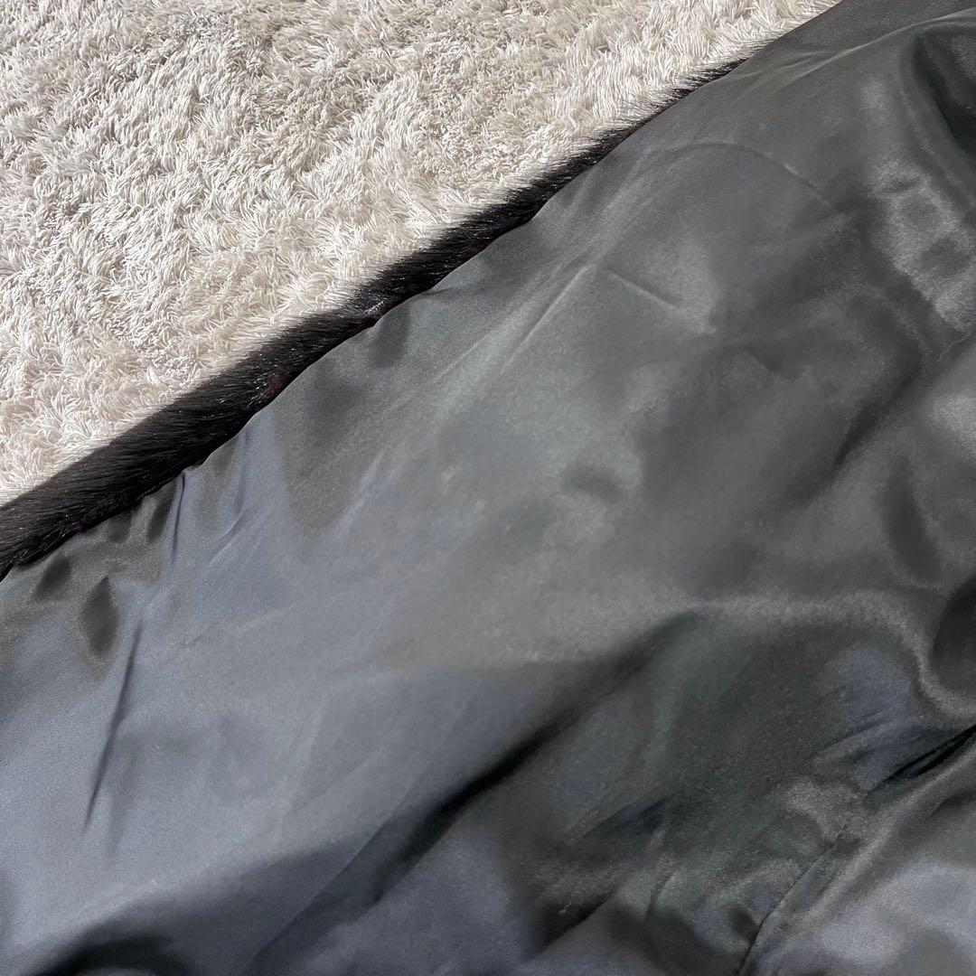 ブラックミンク ミンク 艶 柔らか 本毛皮 ミドルコート 80cm