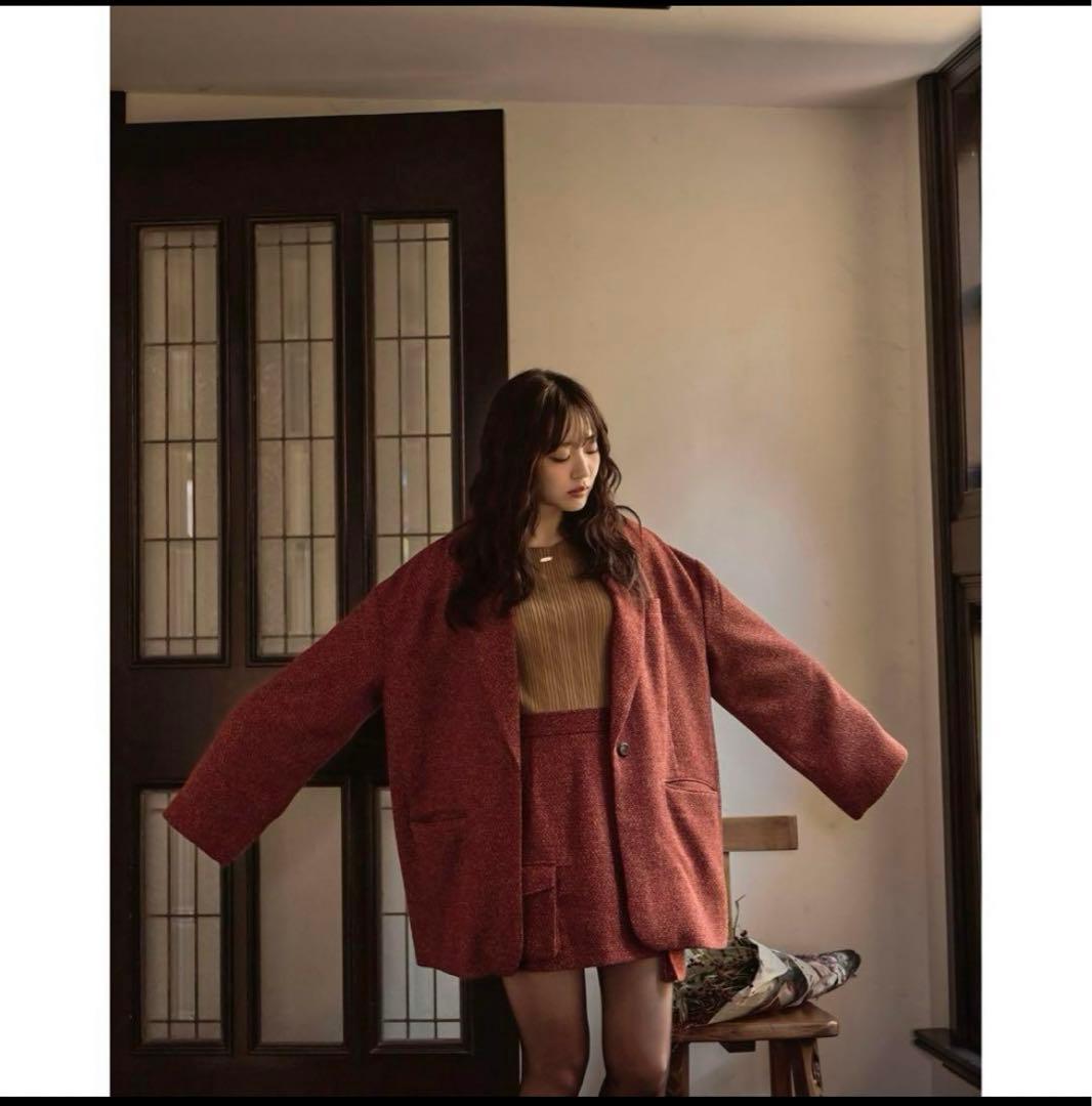 mideal マイディール　ツイードオーバージャケット