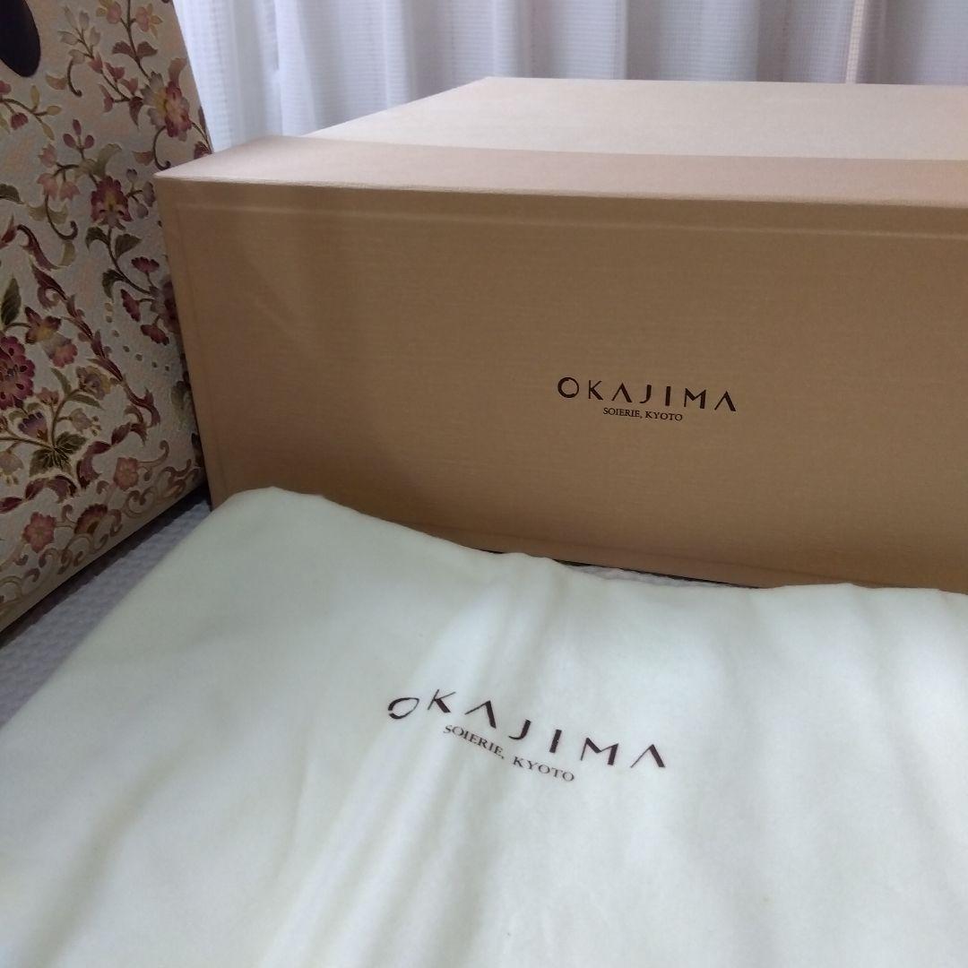 岡重OKAJIMA 花柄刺繍 ハンドバッグ 中型