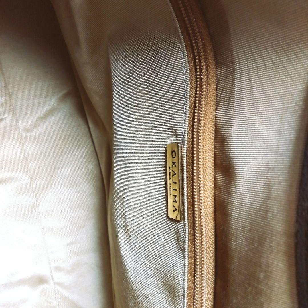 岡重OKAJIMA 花柄刺繍 ハンドバッグ 中型