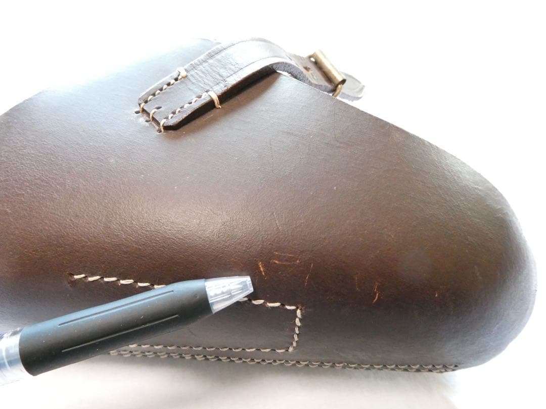 ルガーP08 ホルスター　レプリカ　4インチ　レザー　茶　ブラウン　ドイツ軍