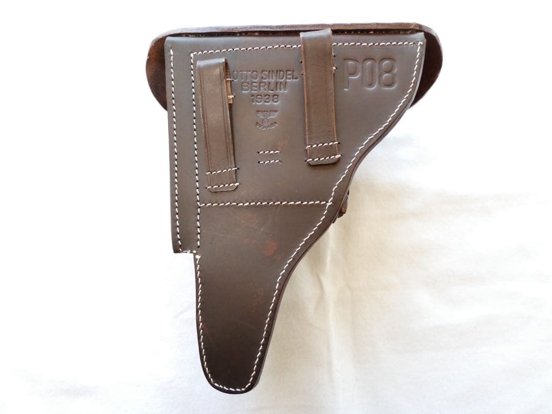 ルガーP08 ホルスター　レプリカ　4インチ　レザー　茶　ブラウン　ドイツ軍