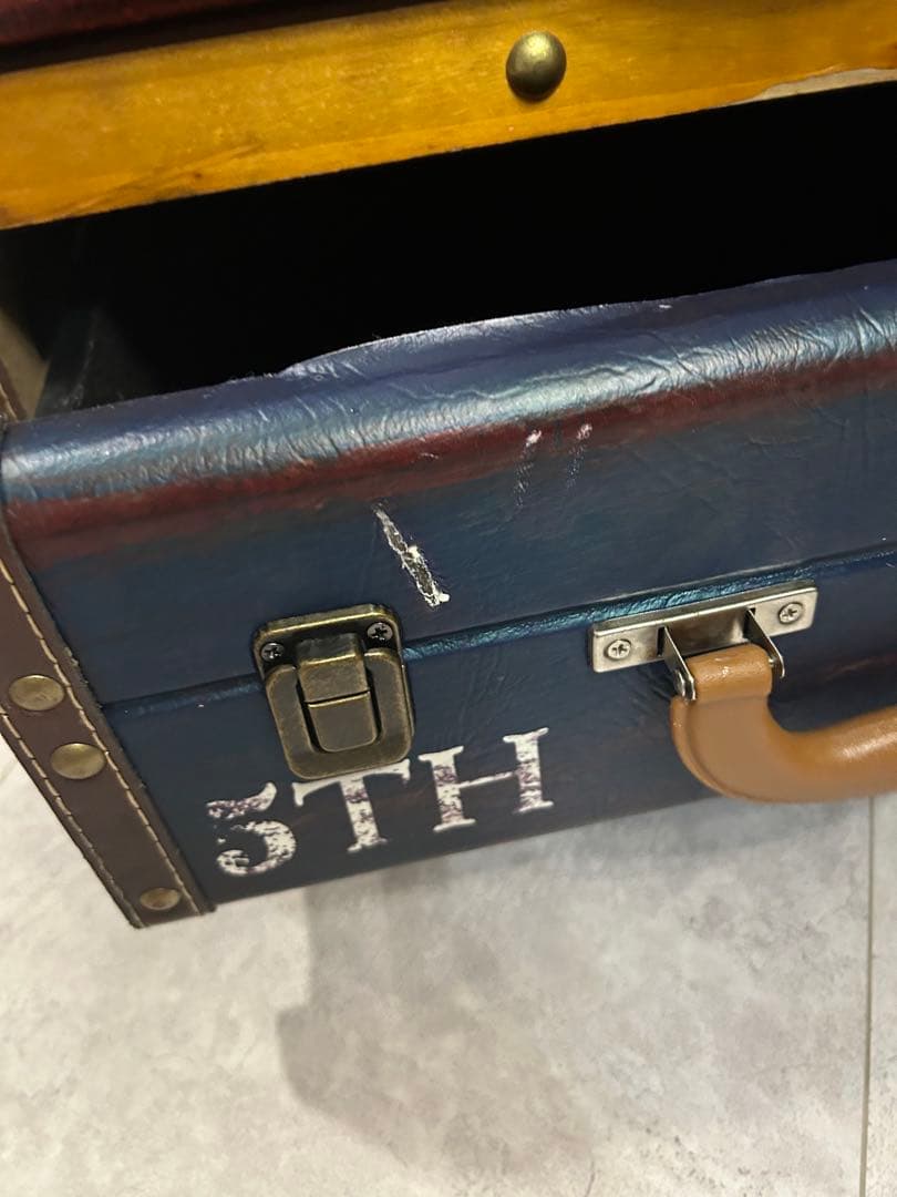 トランク型5段引き出しタンス　アンティーク調