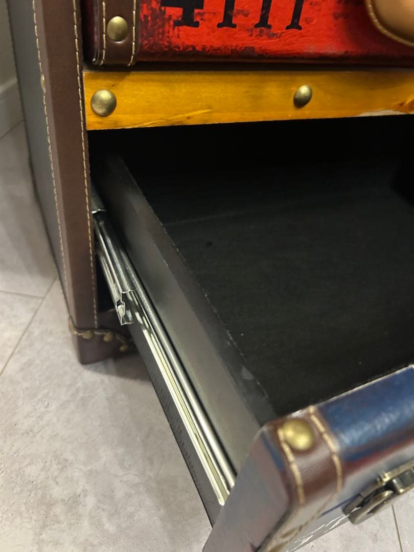 トランク型5段引き出しタンス　アンティーク調