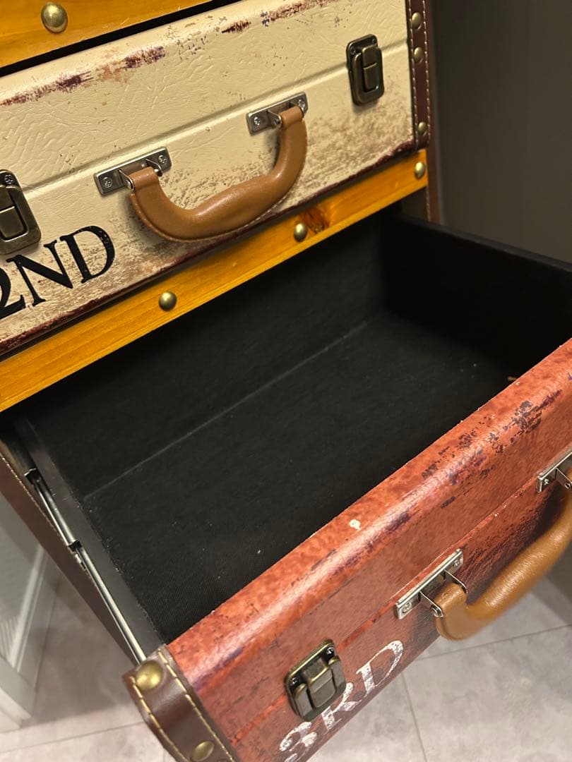 トランク型5段引き出しタンス　アンティーク調