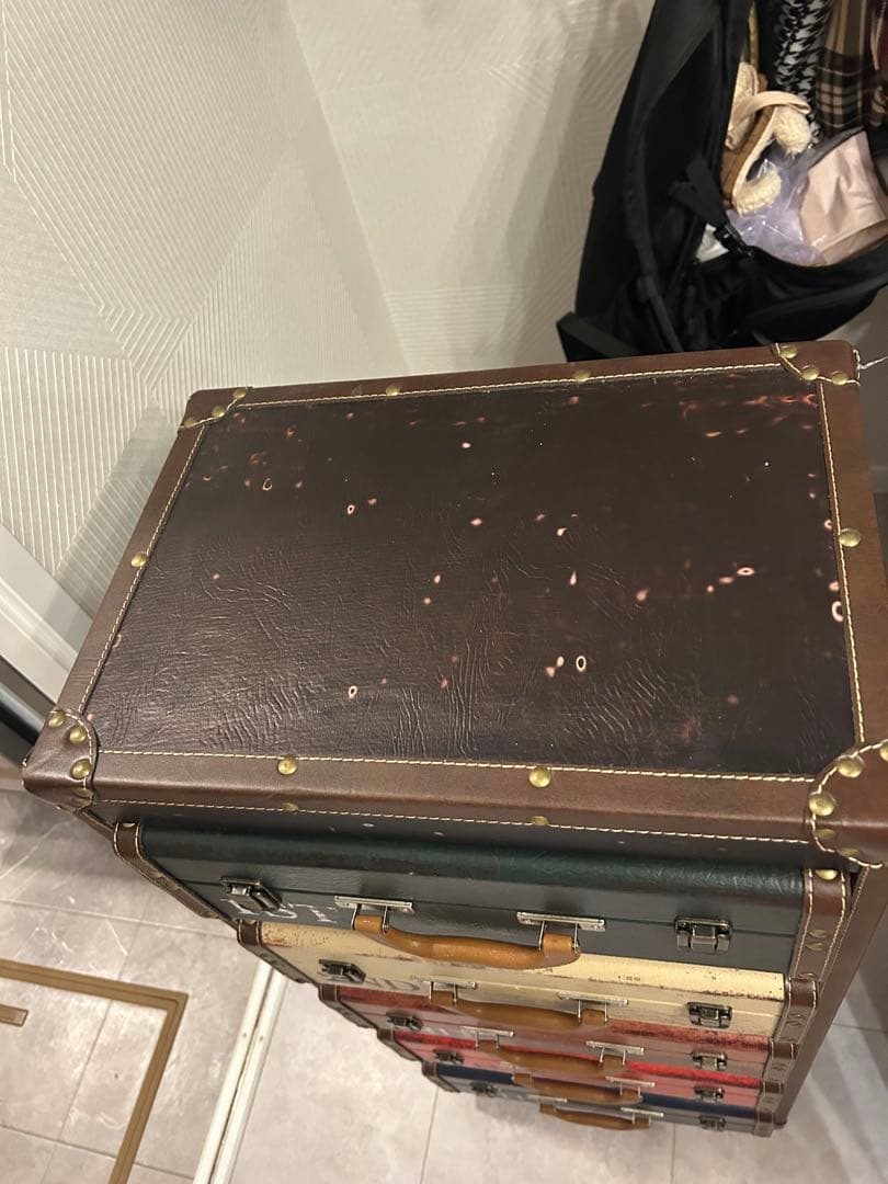 トランク型5段引き出しタンス　アンティーク調