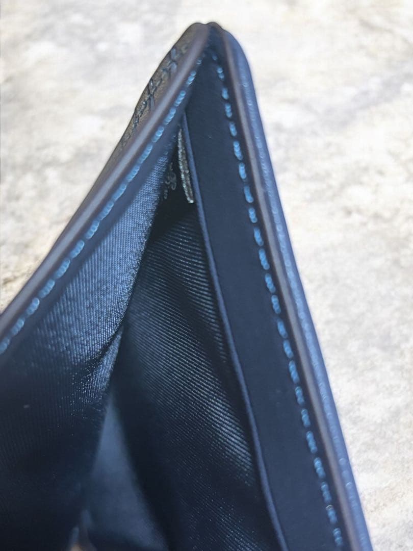 COACH ダークブルー 二つ折り財布