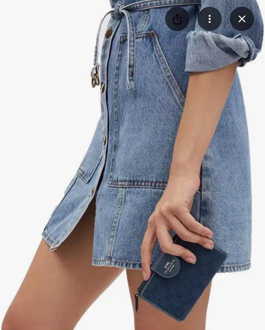 COACH ダークブルー 二つ折り財布