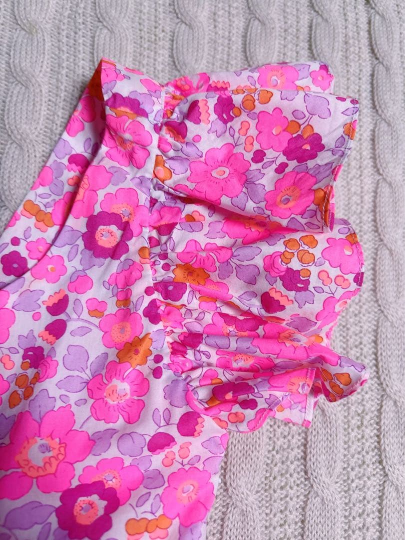 新品　Jacadi × LIBERTY 花柄　フリルスリーブ ワンピース 10A