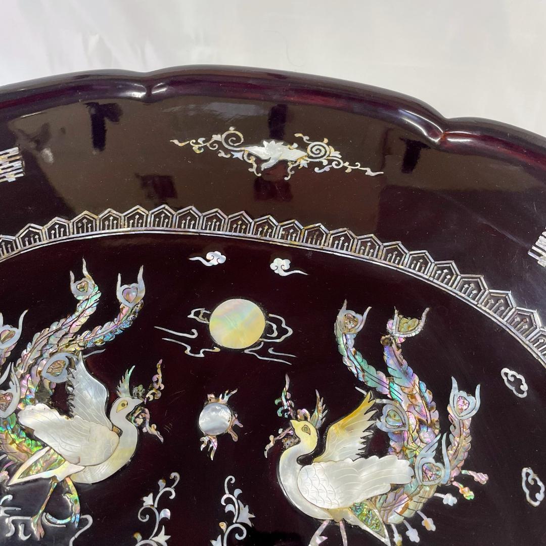 韓国伝統工芸 螺鈿細工 貝殻細工　ローテーブル　座卓　折り畳み　DN-B0080