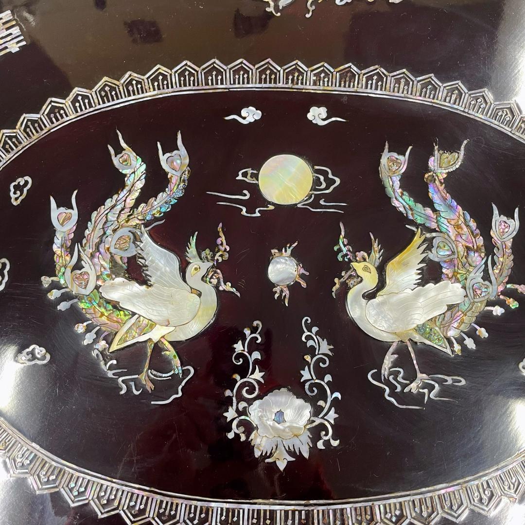 韓国伝統工芸 螺鈿細工 貝殻細工　ローテーブル　座卓　折り畳み　DN-B0080