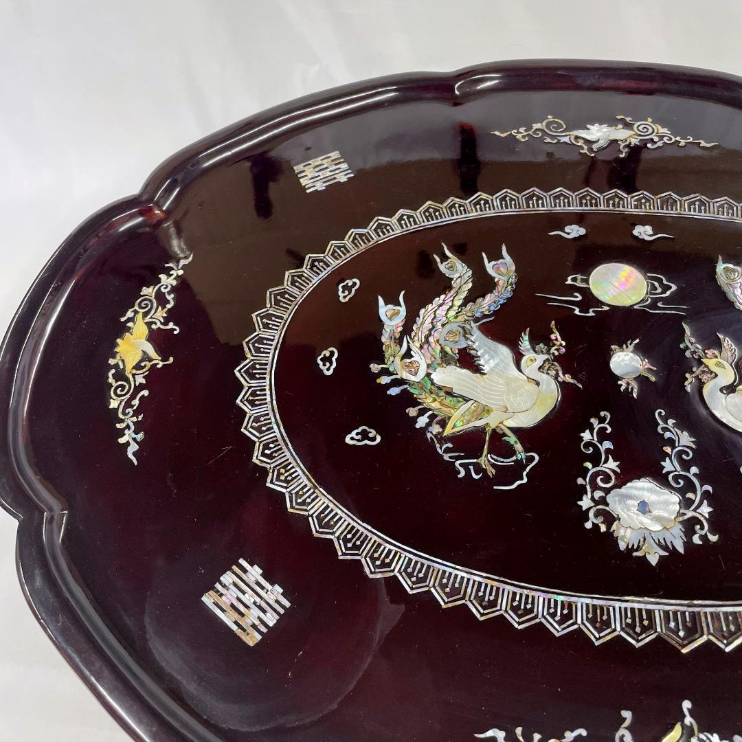 韓国伝統工芸 螺鈿細工 貝殻細工　ローテーブル　座卓　折り畳み　DN-B0080